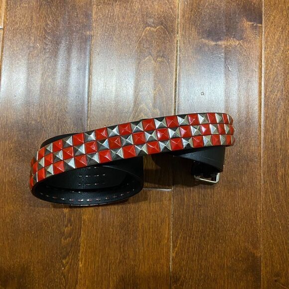 Unbranded Goth Vampire Metal Leather Black Red Silver Unisex One Size - Picture 2 of 5